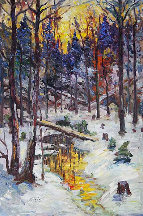 _ARCH_ Untitled (Winter forest undergrowth at sunset) by Armand Tatossian (A.R.C.A / R.C.A) - Galerie Lamoureux Ritzenhoff