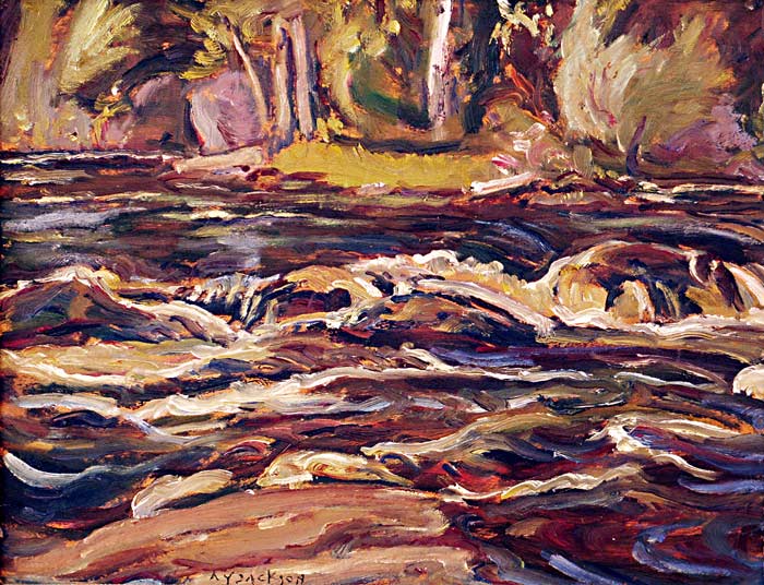 _ARCH_ Rapids on Black Creek, Madoc, Ontario, 1967 by A.Y. Jackson, R.C.A. - Galerie Lamoureux Ritzenhoff