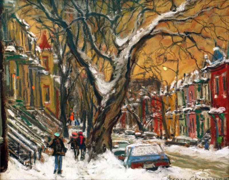 _ARCH_ Magnificient Tree (On Berri Street close to Roy Street, Montreal) by Horace Champagne, P.S.A - Galerie Lamoureux Ritzenhoff