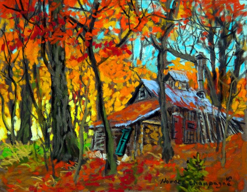 _ARCH_ Sugar Shack in Autumn by Horace Champagne, P.S.A - Galerie Lamoureux Ritzenhoff