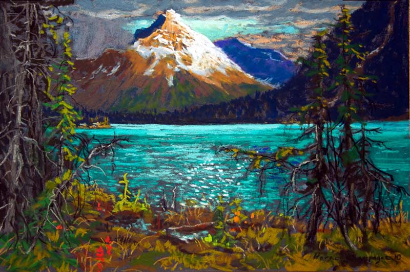 _ARCH_ Sunrise on Cathedral Mountain (Lake O'Hara, Yoho, National Park, BC) by Horace Champagne, P.S.A - Galerie Lamoureux Ritzenhoff