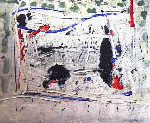 _ARCH_  Abstraction en vert, bleu et rouge  par Jean Paul Riopelle, R.C.A. - Galerie Lamoureux Ritzenhoff