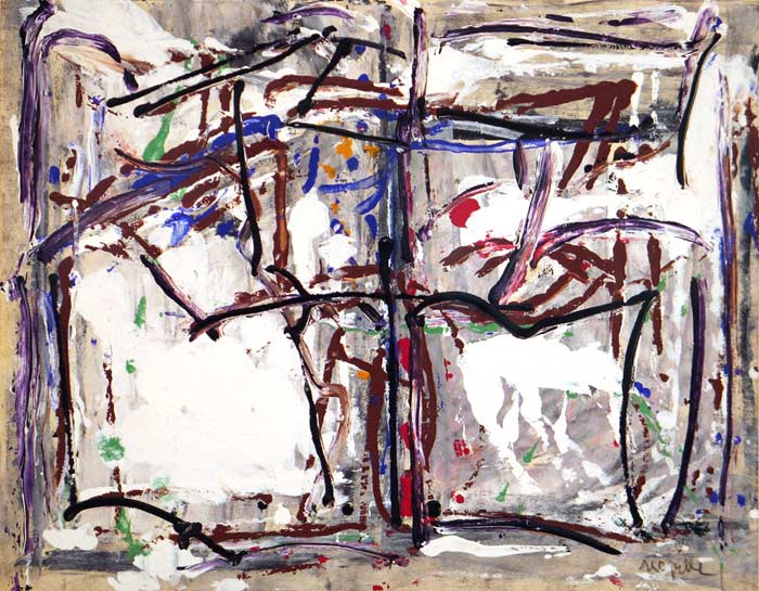 _ARCH_ Untitled (Sainte-Marguerite series; green, red, blue and brown composition), circa 1975-1979 by Jean Paul Riopelle, R.C.A. - Galerie Lamoureux Ritzenhoff