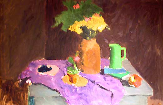 _ARCH_  Jarre verte et fleurs  par William Goodridge Roberts,  (A.R.C.A./R.C.A.) - Galerie Lamoureux Ritzenhoff
